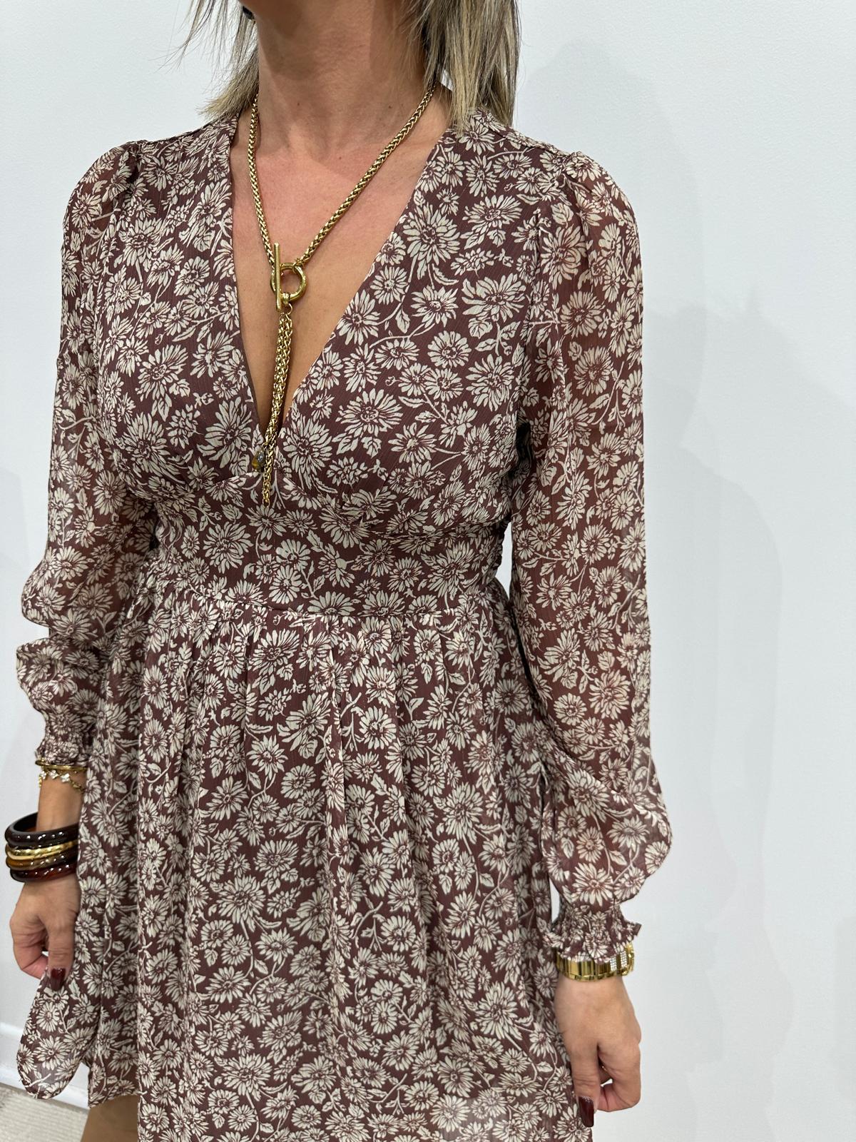 Robe Fleurie Chocolat – Céliane