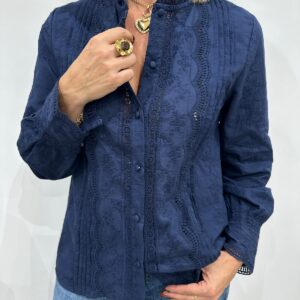 Blouse Brodée Marine - Salomé