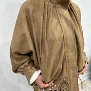Veste Suédine Camel Broderie Anglaise -Mélina