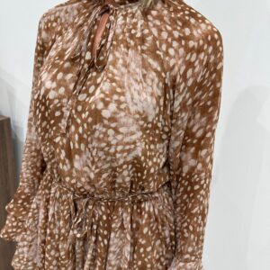 Robe Courte Imprimée Camel - Naëlle