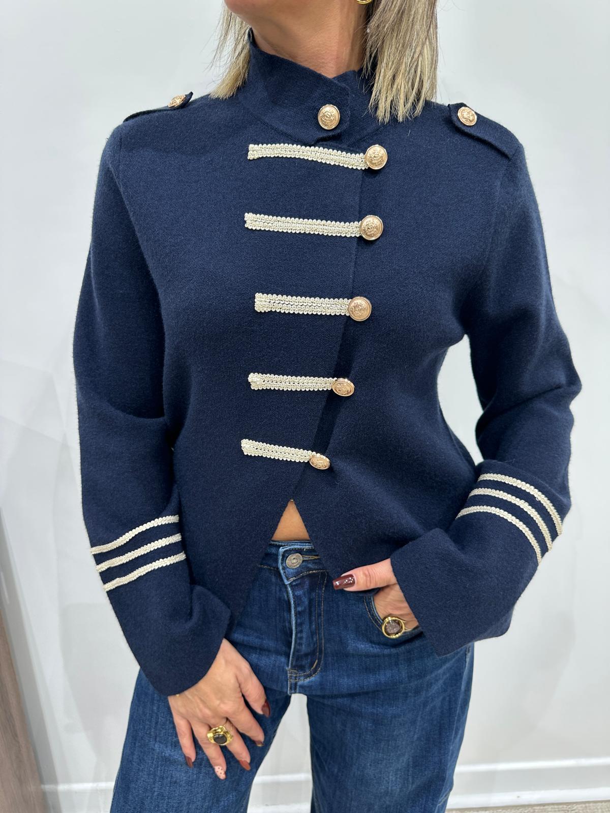 Veste Officier Marine à Boutons Dorés – Azélie