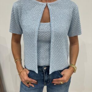 Ensemble Top & Gilet Sequins Bleu - Enora
