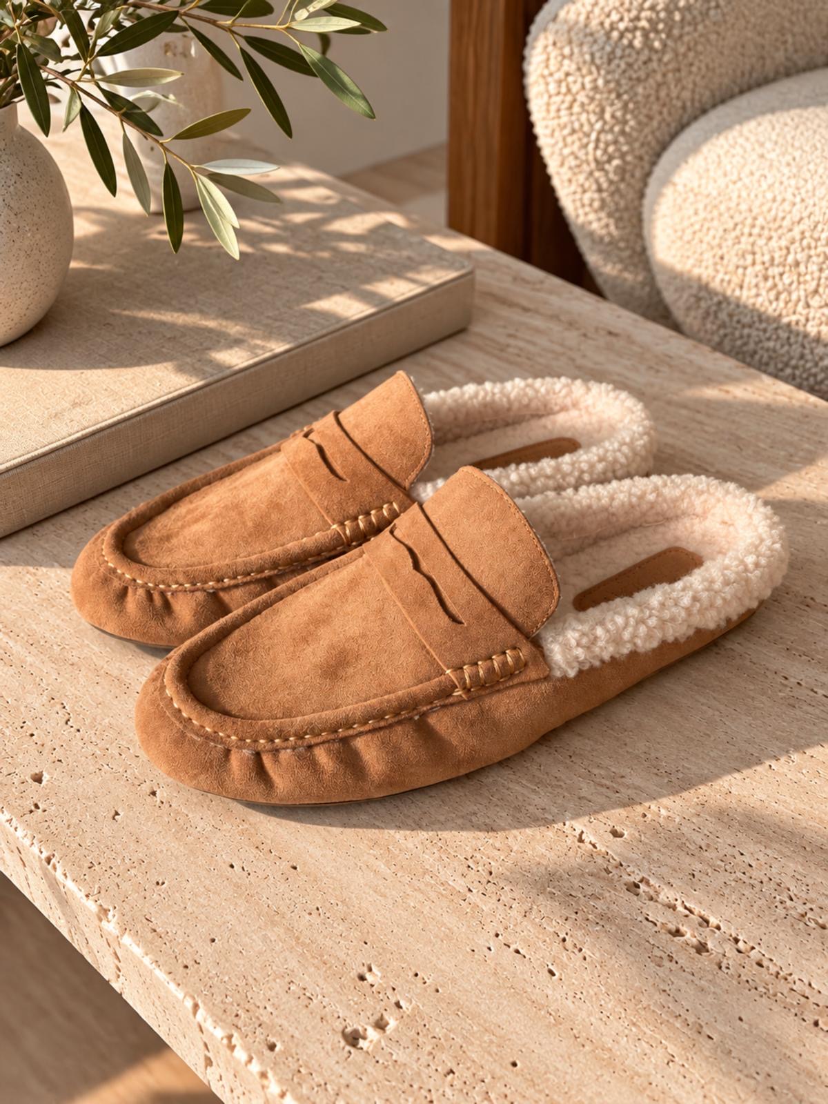 Mules Mocassins Fourrées Camel – Maéliane