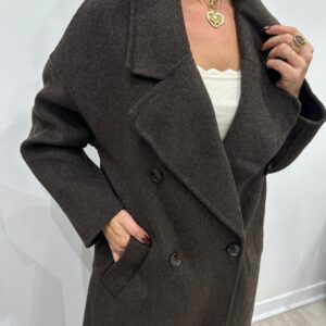 Manteau Long Croisé Chocolat - Mirella