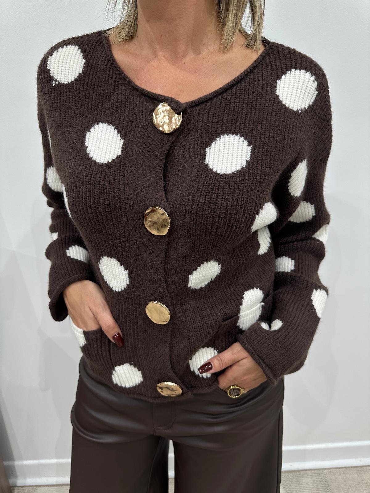Gilet à Pois Chocolat – Nélia