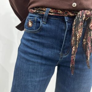 Jean Barrel Brodé Avec Ceinture Foulard - Garance