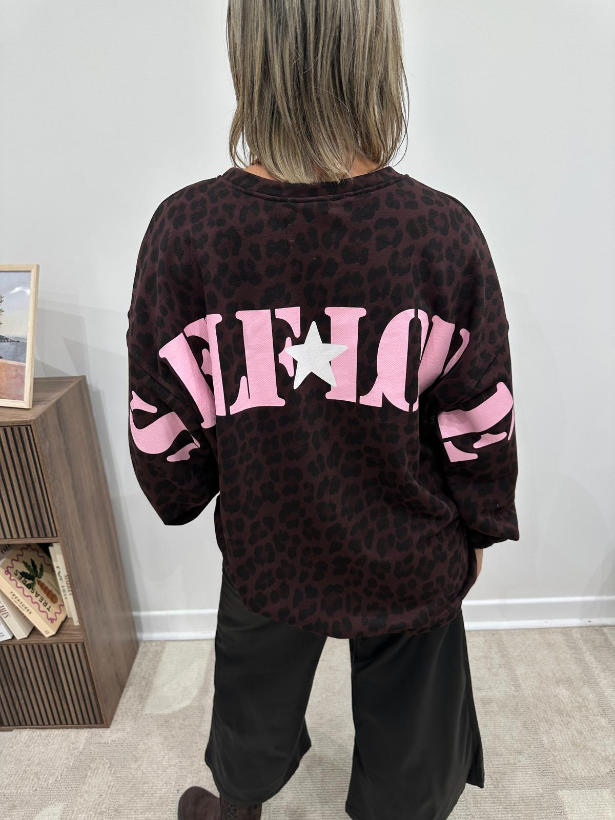 Sweat Oversize Leopard Self Love – Romy