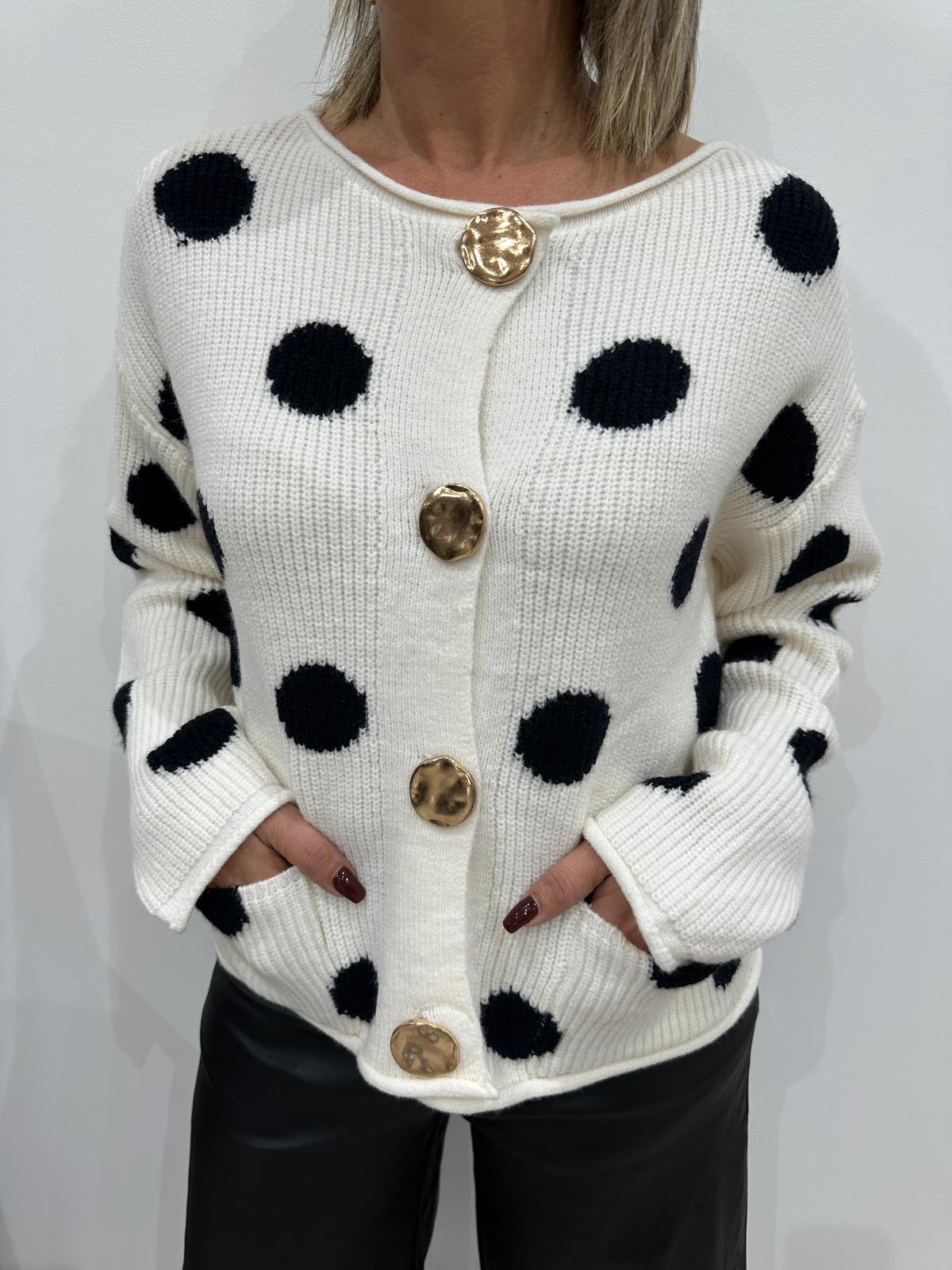 Gilet à Pois Beige – Nélia