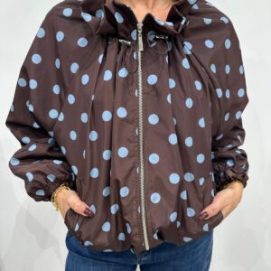 Veste Légère à Pois Chocolat & Bleu - Vanya