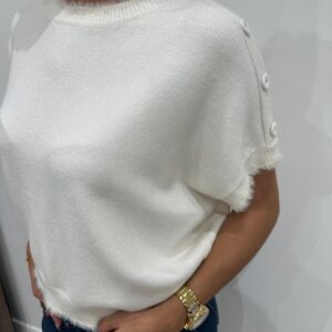 Pull Boutonné Écru - Aliénor