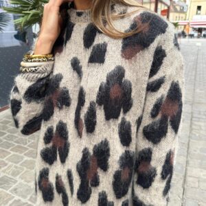 Robe Pull Léopard Beige - Azélie