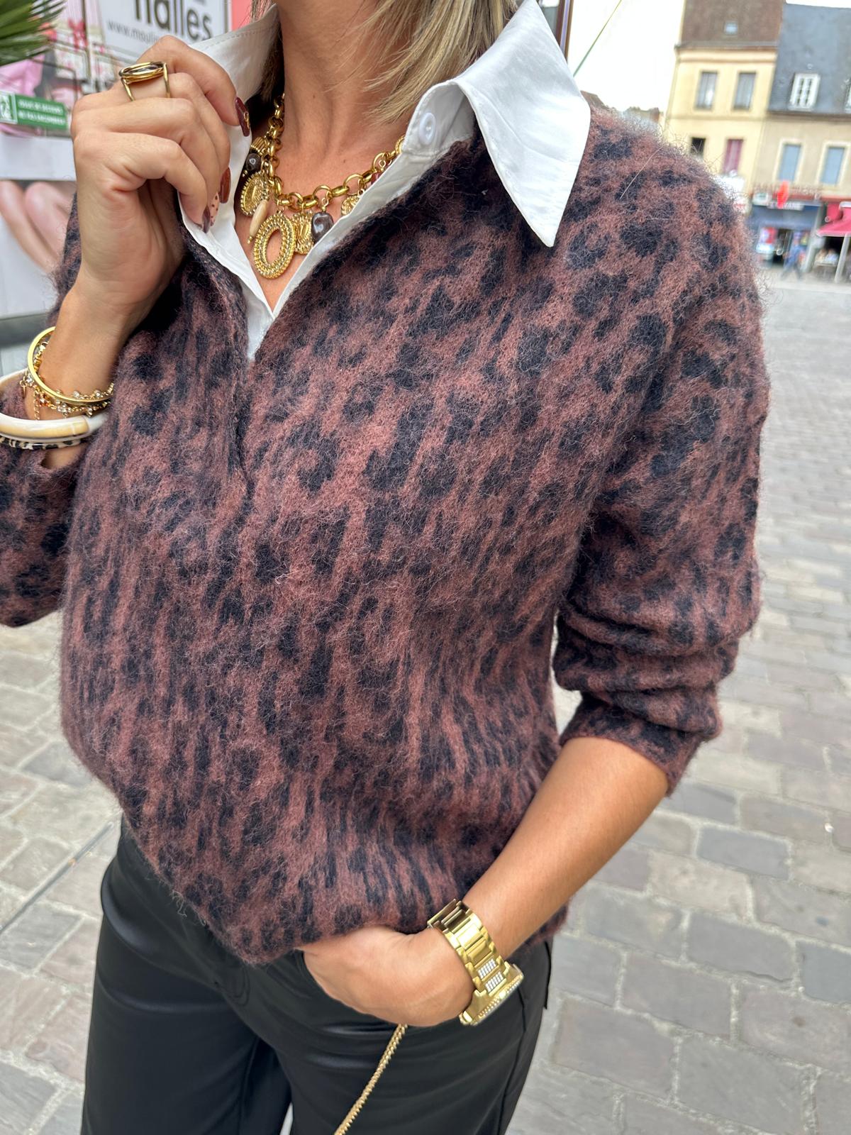 Pull Léopard Chocolat – Mazarine