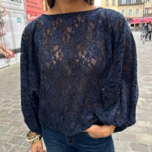 Blouse en Dentelle Marine - Célestine