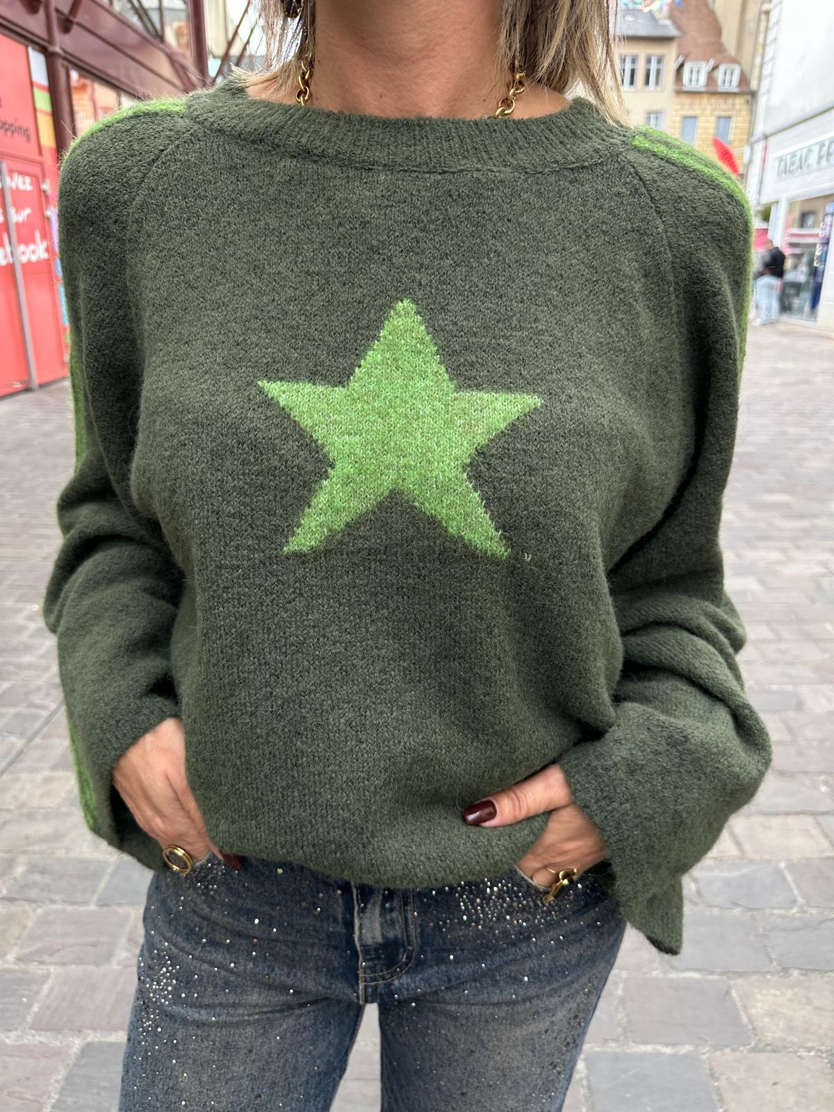 Pull Étoile Kaki & Vert – Apolline