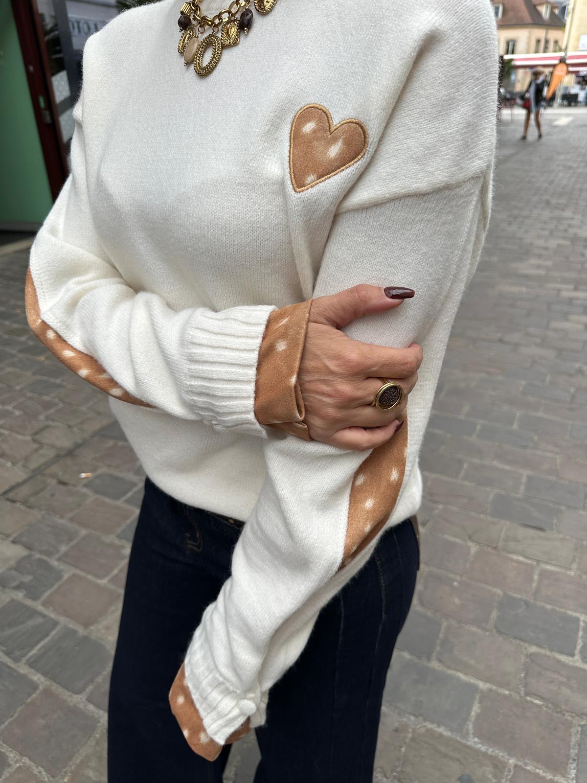 Pull Coeur Écru – Marilou