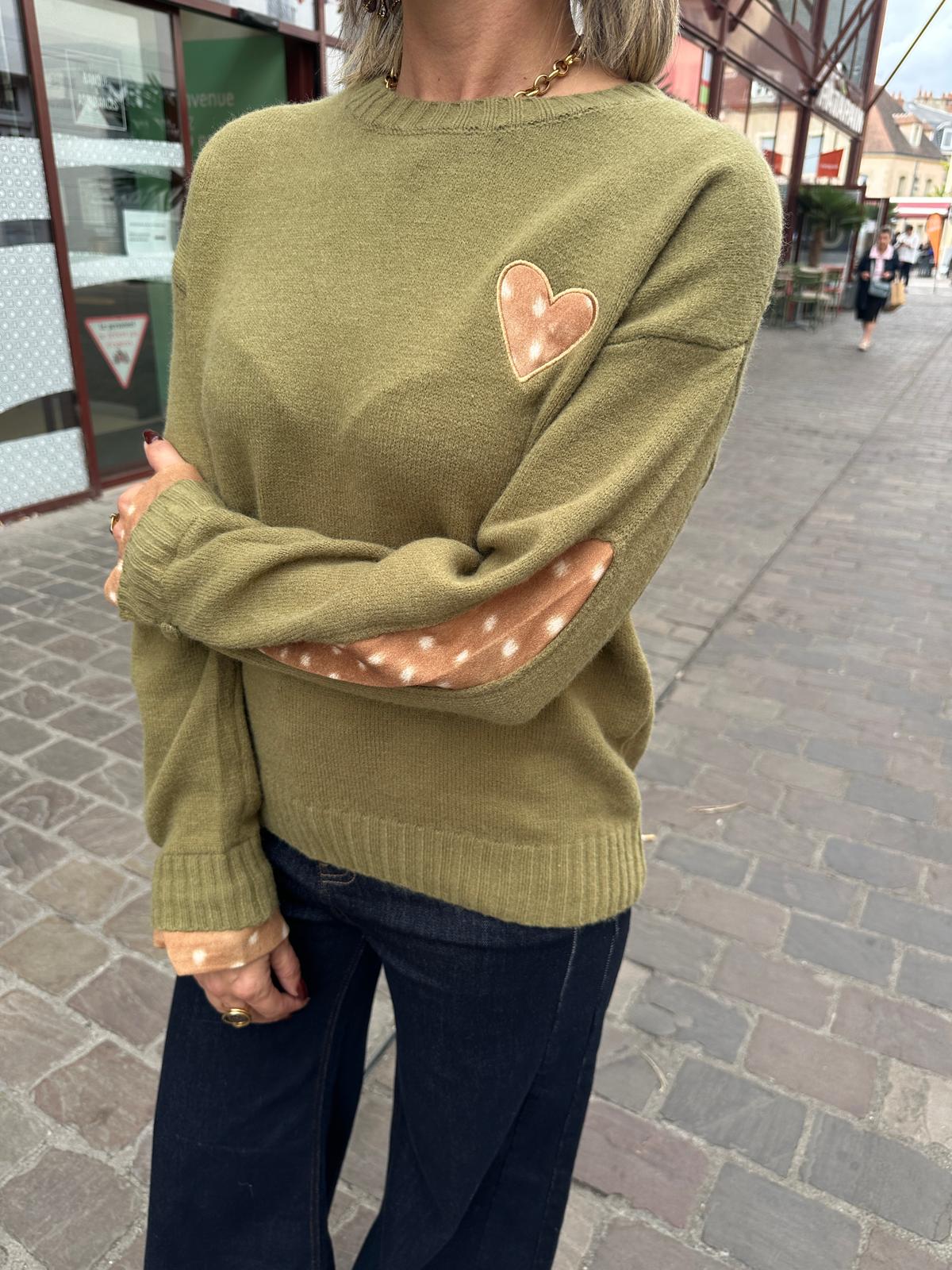 Pull Coeur Kaki – Marilou