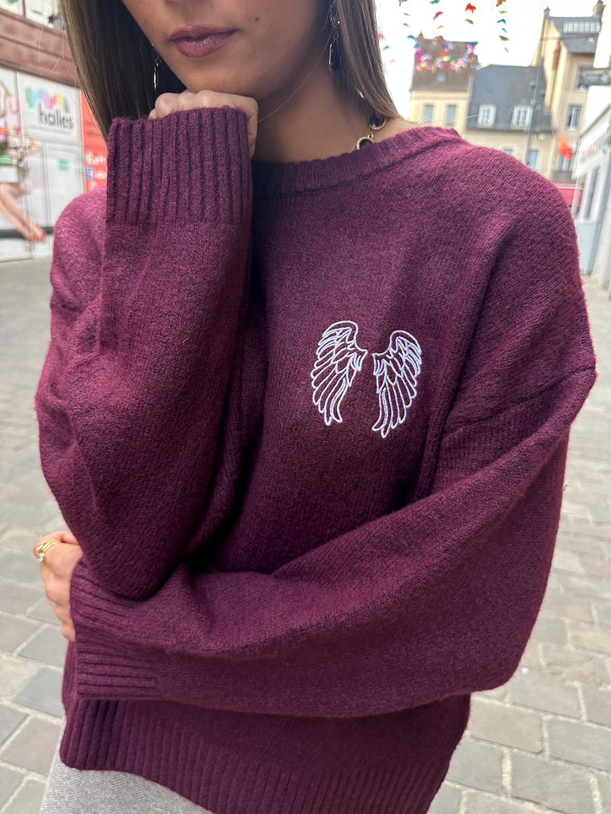 Pull Ailes D&rsquo;ange Bordeaux – Alixane