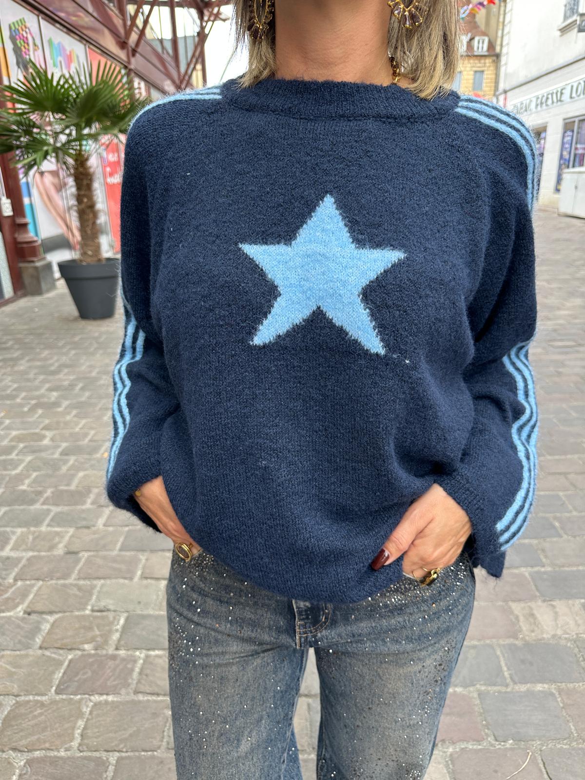 Pull Étoile Marine & Ciel – Apolline