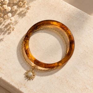 Duo de Bracelets Ambre Soleil - Éléonore