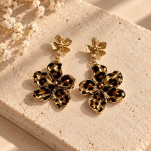 Boucles D'oreilles Fleurs Léopard - Félicie