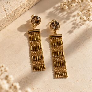 Boucles D'oreilles Pendantes Dorées - Doria