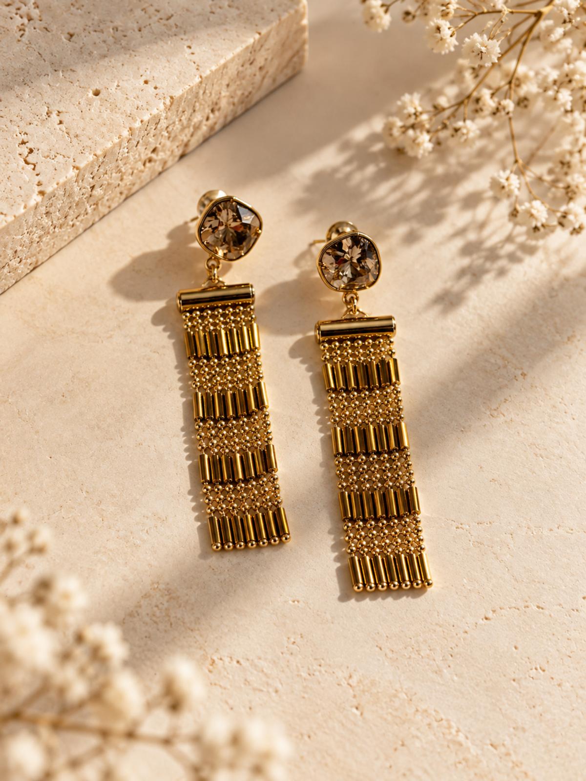 Boucles D&rsquo;oreilles Pendantes Dorées – Doria