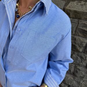 Chemise Effet Superposé Rayée -Capucine