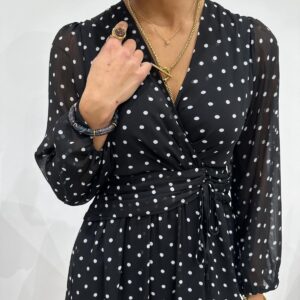 Robe à Pois Noire - Clarisse