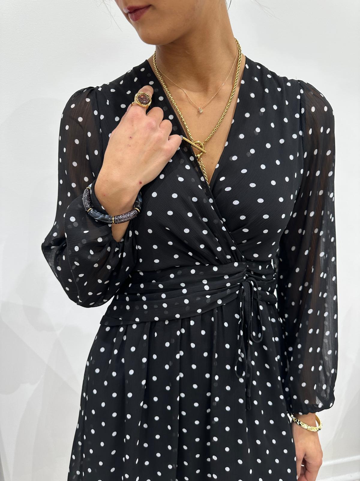 Robe à Pois Noire – Clarisse