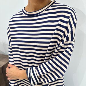 Marinière Oversize Beige & Marine - Blandine