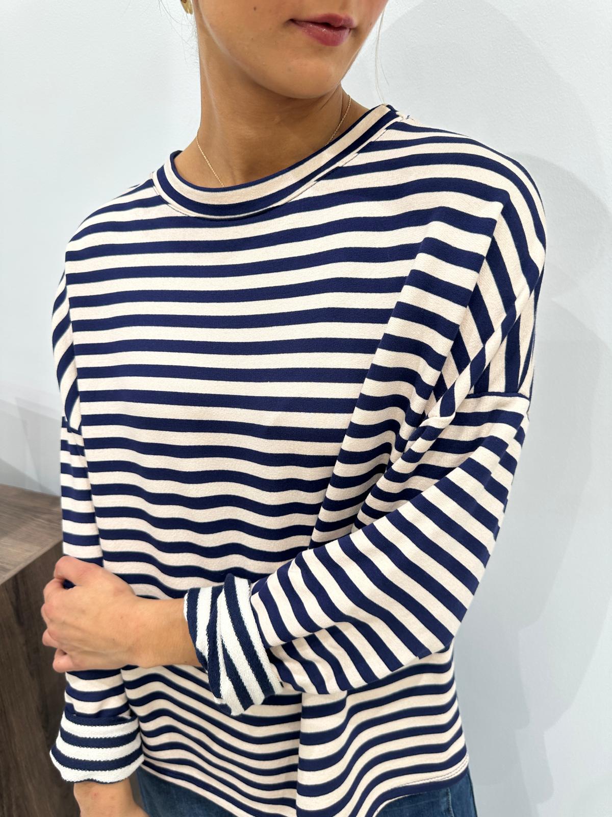 Marinière Oversize Beige & Marine – Blandine