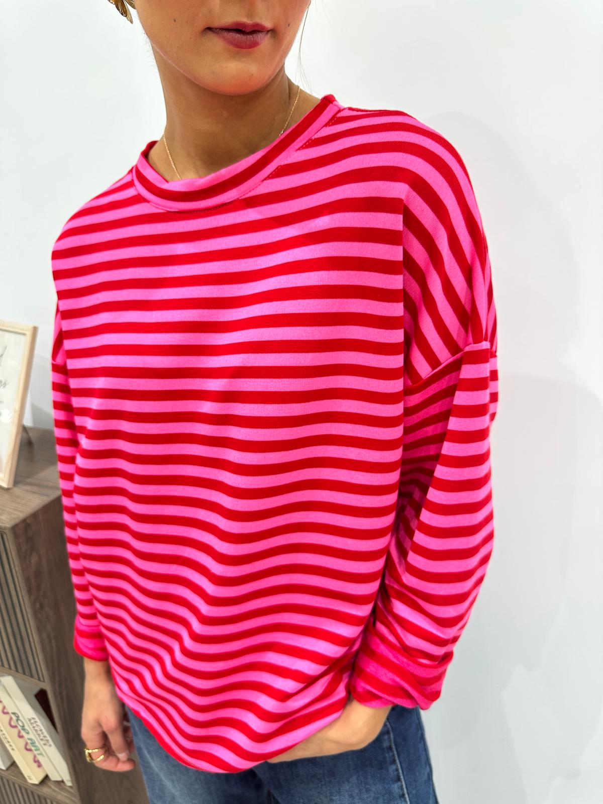 Marinière Oversize Rose & Fuchsia – Blandine