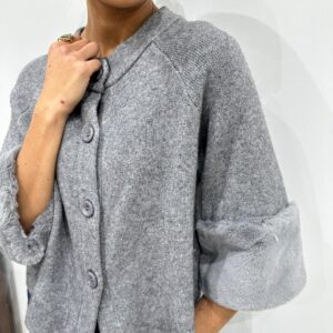 Gilet Manches Fausse Fourrure Gris - Perrine