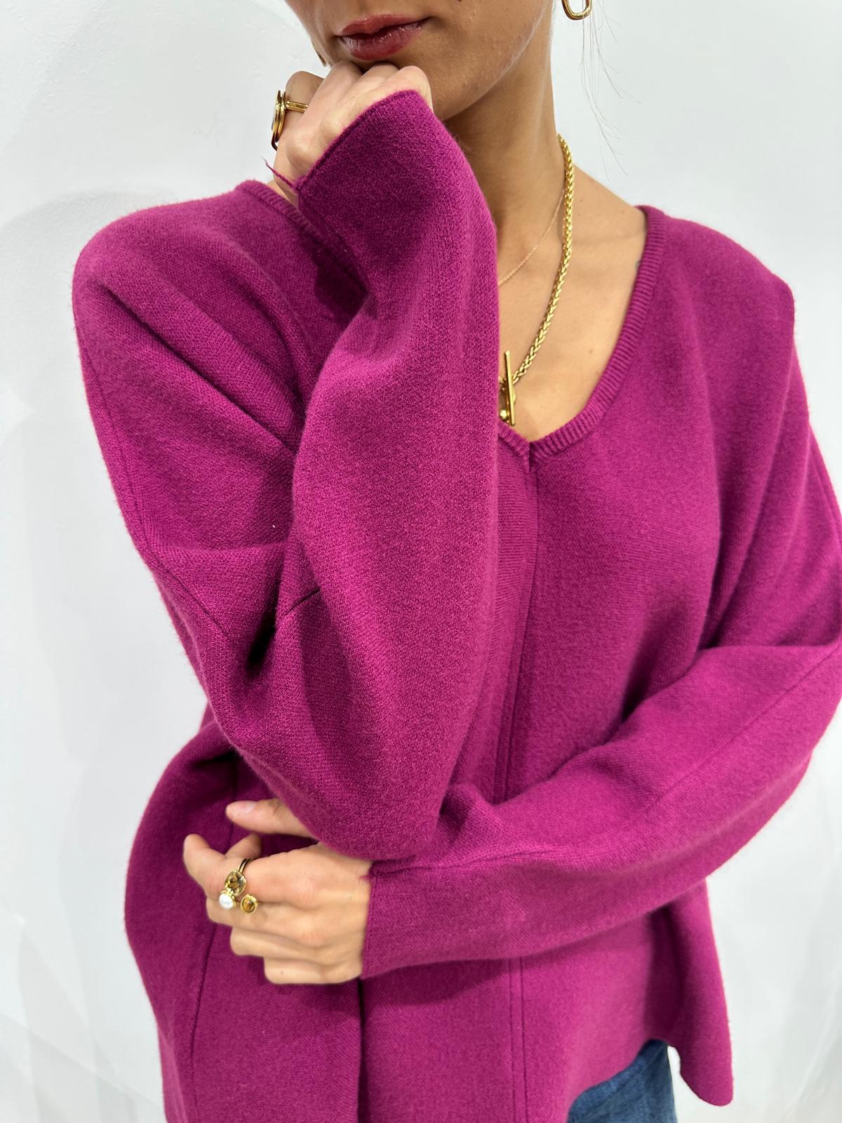Pull Oversize Col V Violet – Bertille