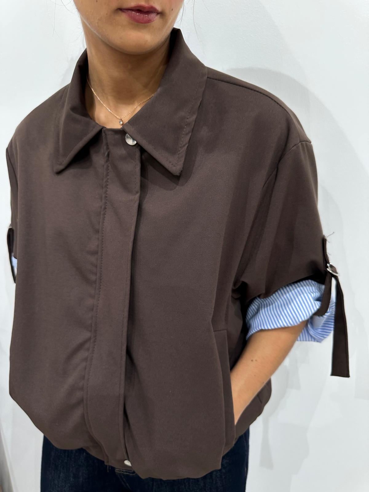 Veste Manches Retrousables Chocolat – Coralie