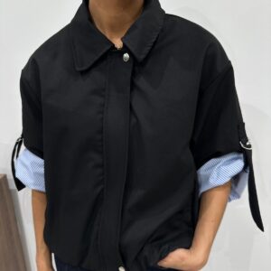 Veste Manches Retroussables Noire - Coralie