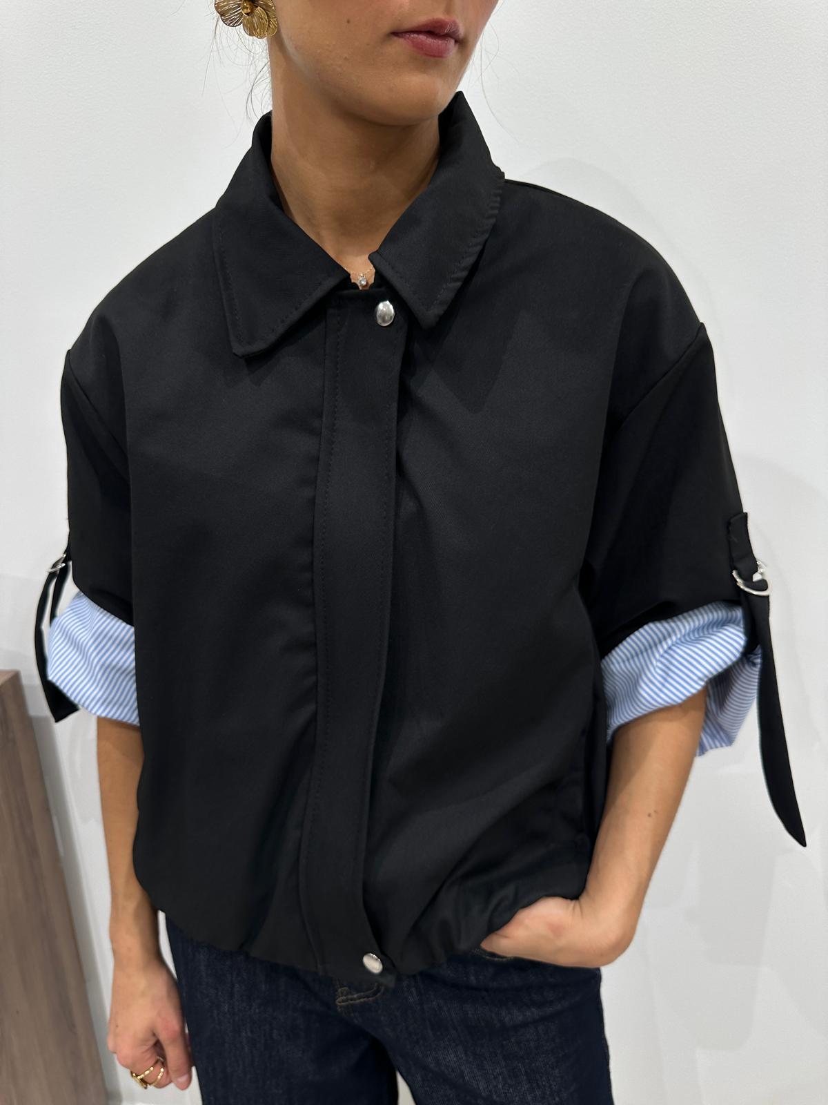 Veste Manches Retroussables Noire – Coralie