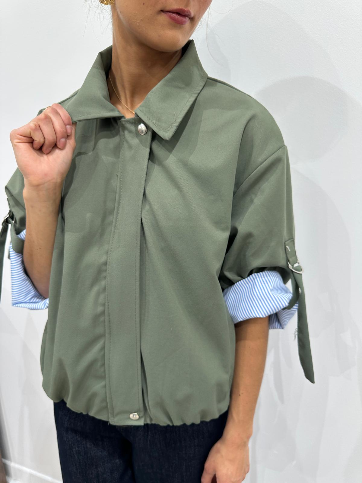 Veste Manches Retrousables Kaki – Coralie