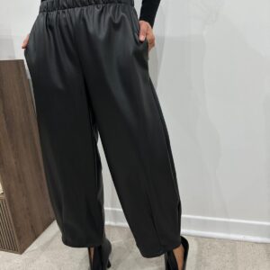 Pantalon Effet Cuir Noir - Faustina
