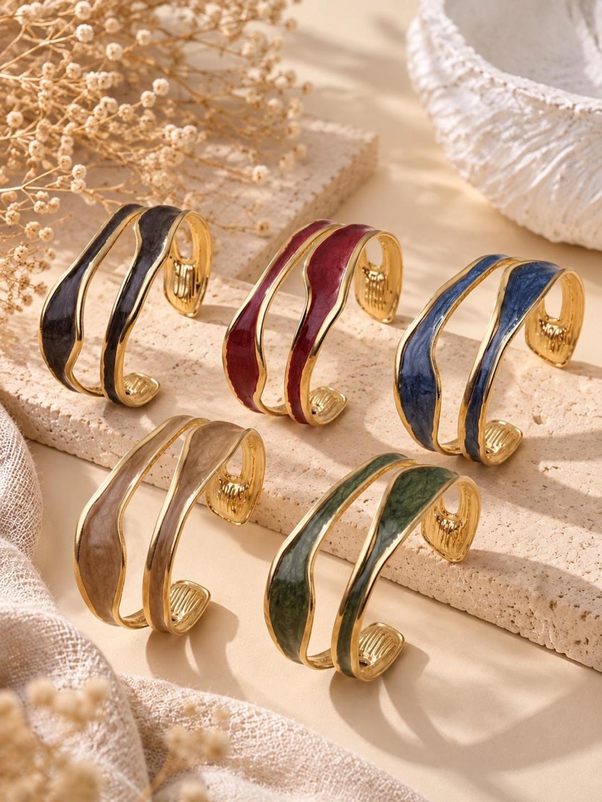 Bracelet Manchette Doré & Couleurs – Bao