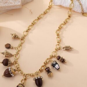 Collier Charms Chocolat & Doré – Azura