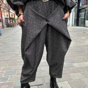 Pantalon Chevrons Croisé Chocolat – Prunelle