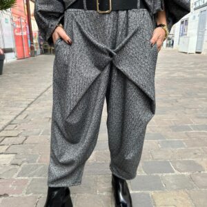 Pantalon Chevrons Croisé Gris – Prunelle