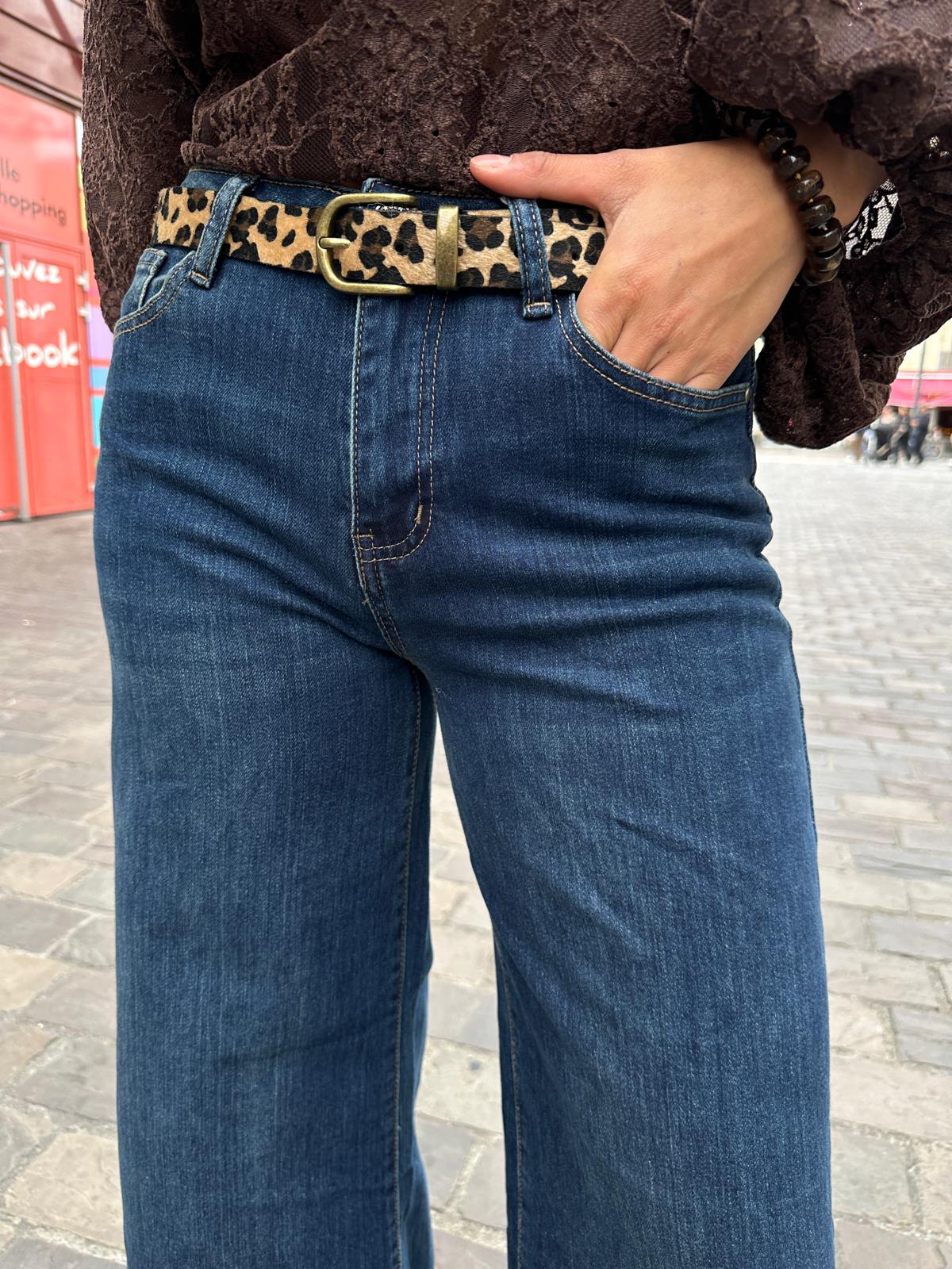 Jean Wide Leg Ceinture Léopard – Églantine