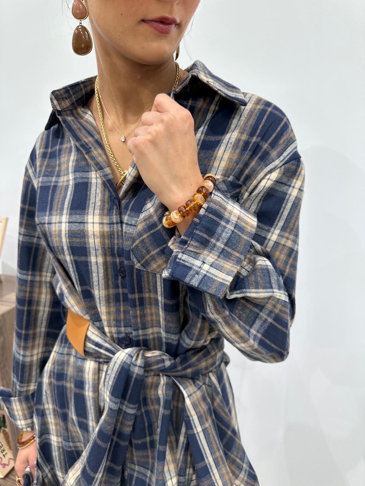 Robe Chemise à Carreaux Marine – Maëline
