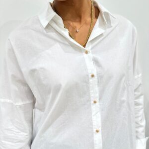 Chemise Blanche à Boutons Dorés - Prudence