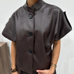 Veste Effet Cuir Chocolat - Edwin