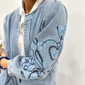 Veste en Jean Broderies Florales - Séraphine