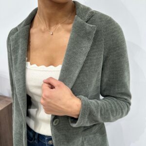 Veste Blazer en Velours Côtelé Kaki - Fadima
