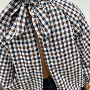 ‼️ Précommande ‼️ - Blouse Vichy Dos Ouvert à Noeud - Ophélia